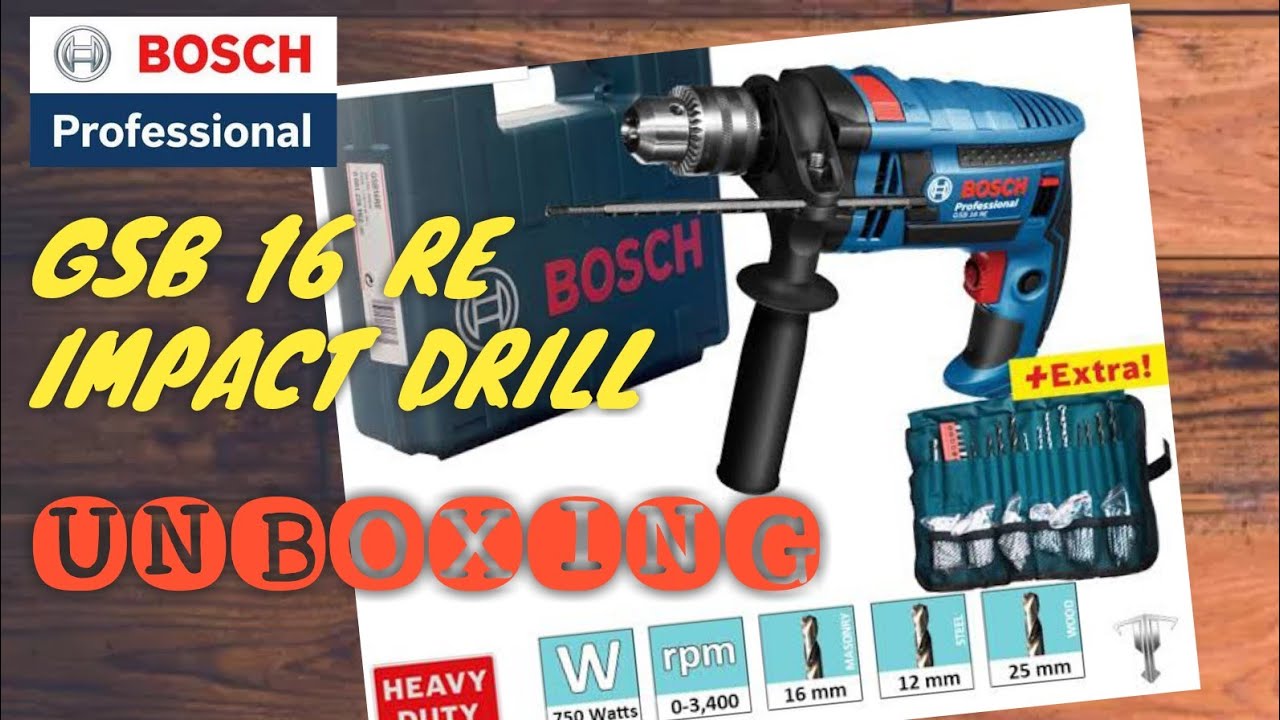 BOSCH GSB 16 RE IMPACT DRILL 750W HEAVY DUTY UNBOXING / BASIC PARTS / GSB16RE / GSB 16RE / GSB-16RE