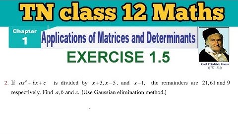 TN 12 Maths Exercise 1.5 Q.No.2 Applications of Matrices and Determinants