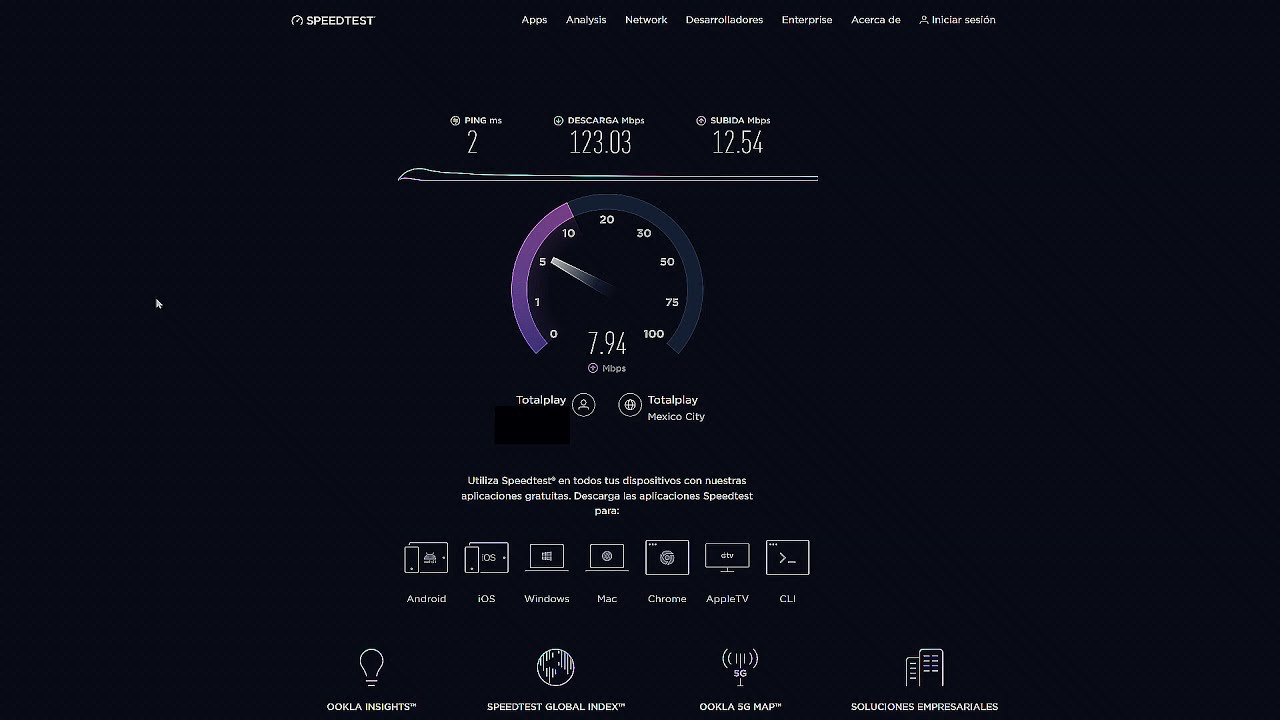 Speed Test TotalPlay "120 MB", Nueva Velocidad 2022, Ciudad de México