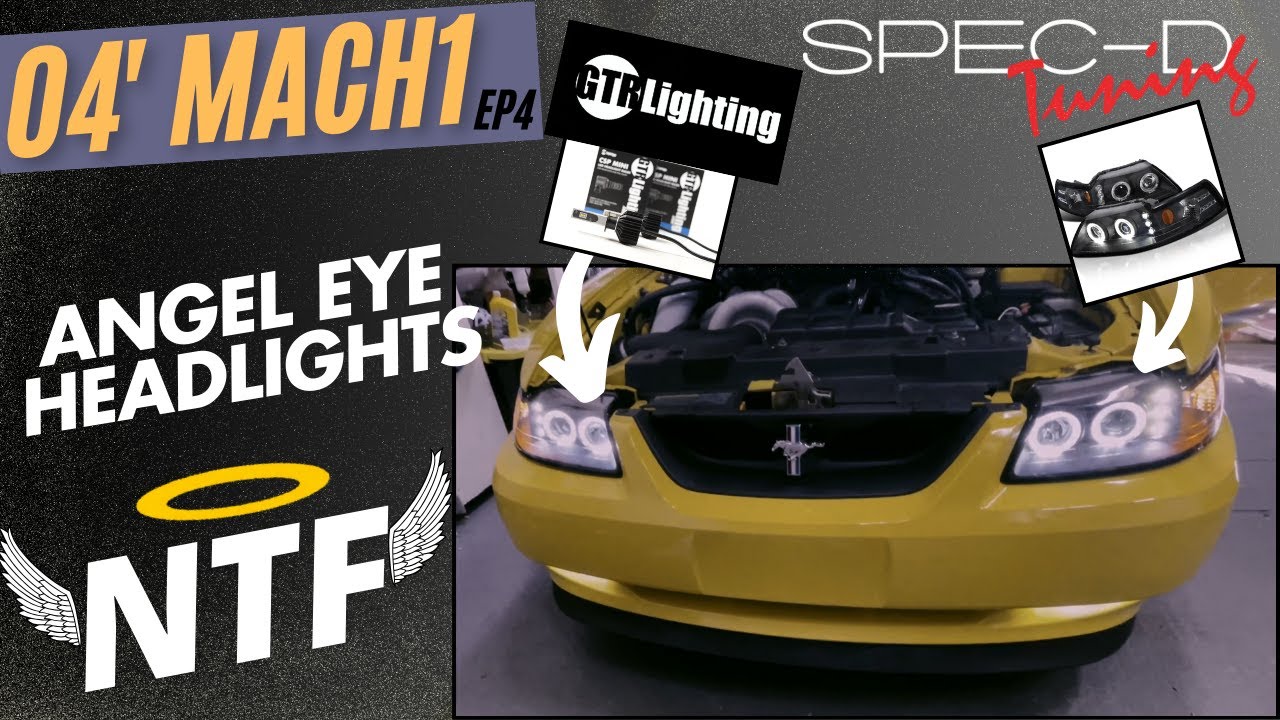 New CUSTOM Angel HALO head lights for our SN95 Mach 1: NTF Ep 4
