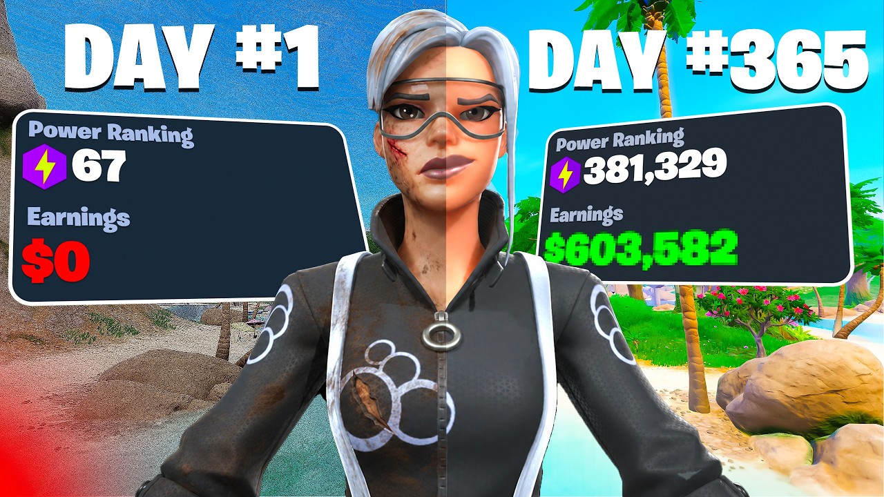 1 Year of Competitive Fortnite Progression (Noob to Pro)