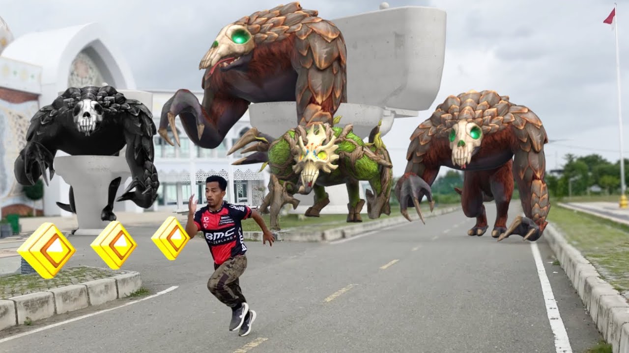 Temple Run Blazing Sands And Lost Junggle In Real Life | Trio TEMPLE RUN In GOR PCC 2 And Skibidi