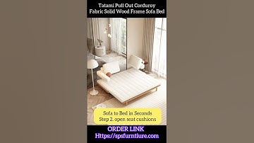 Thumbnail of Tatami Pull Out Corduroy Fabric Solid Wood Frame Sofa Bed #furniture #multifunctionalfurniture