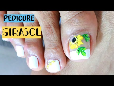 Como hacer Girasol en las uñas de los pies faciles/NAIL ART PEDICURE  @delaguasirena