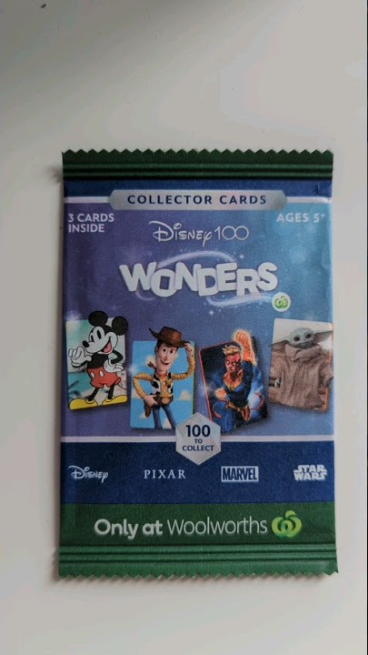 Opening Free Disney 100 Wonders Collector Cards from Woolworths July 2023 