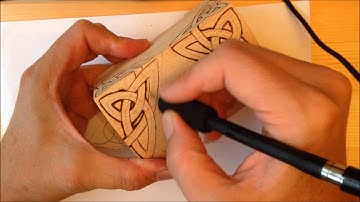 How to Draw Celtic Patterns 153 - Wood Burning an interlace to a box - Part 10 of 12