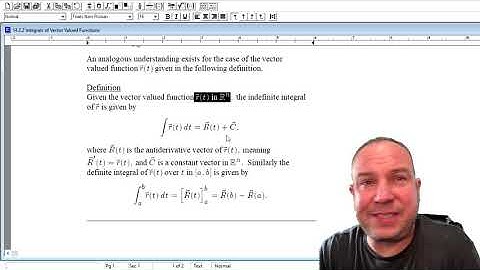 Integrals of Vector Valued Functions