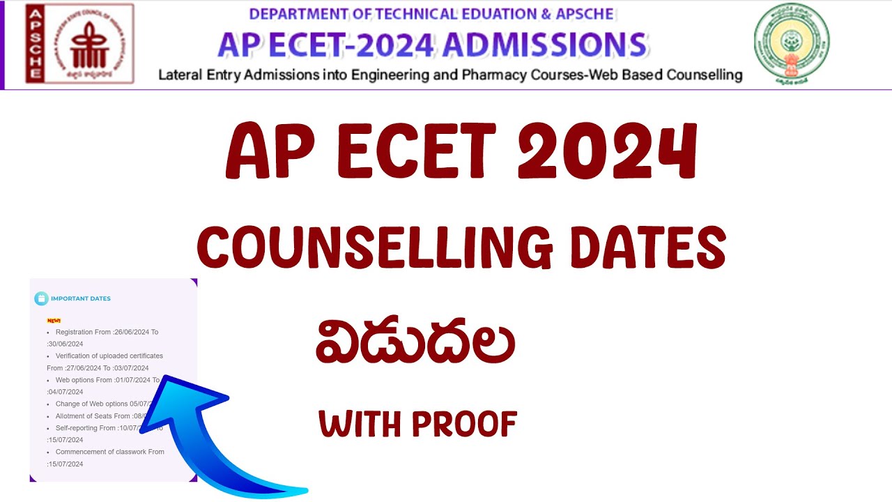 ap ecet counselling dates 2024 | ap ecet 2024 counselling| 
