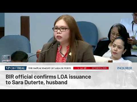BIR official confirms LOA issuance to Sara Duterte, husband