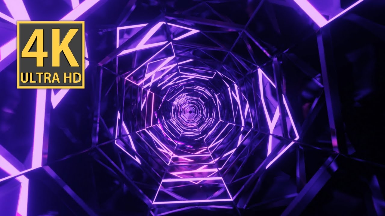 Futuristic SCI-FI VJ LOOP NEON Purple Pink Led Lights Visual Party Background Video 4k Wallpaper