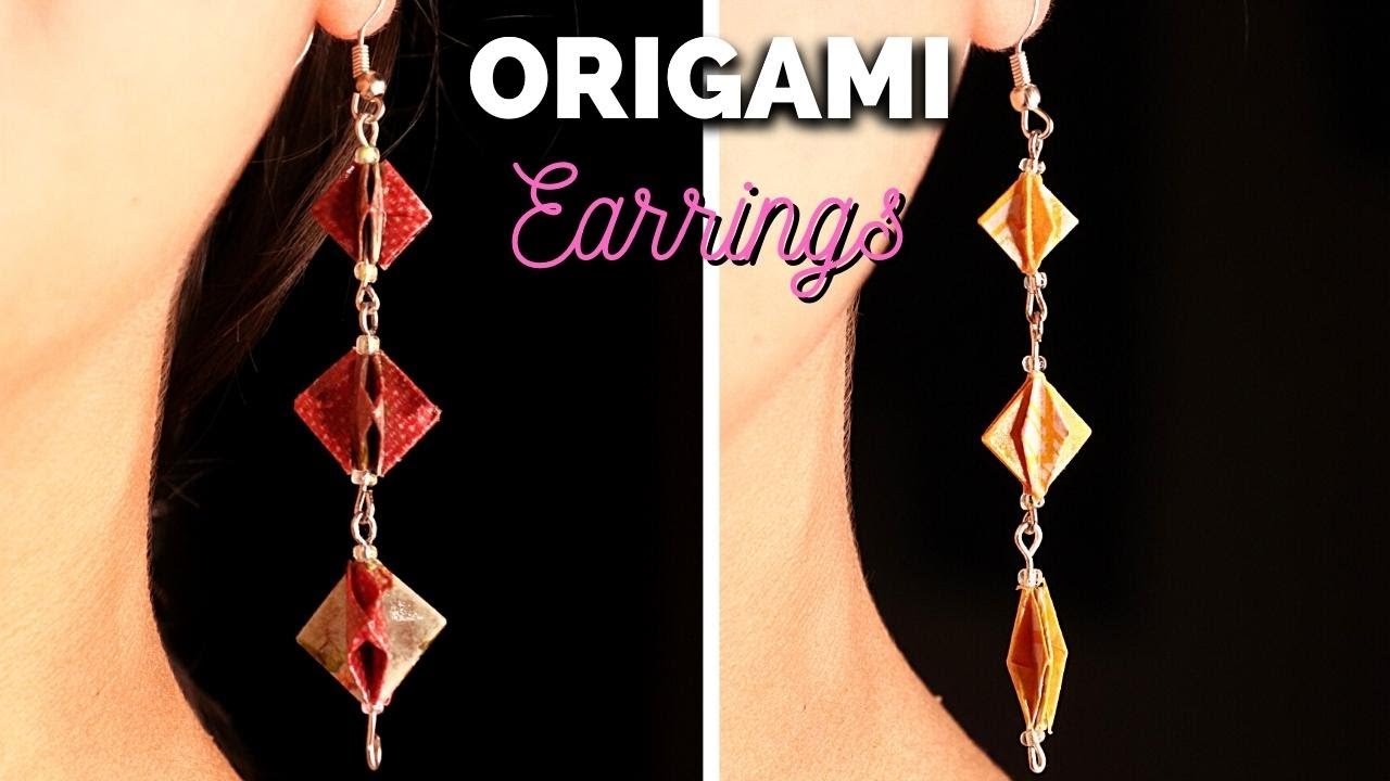 How to make Origami Earrings / DIY Earrings / How to make Origami YouTube