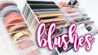 Blushes, Contours, Highlighters Organization | Makeup Storage Ideas