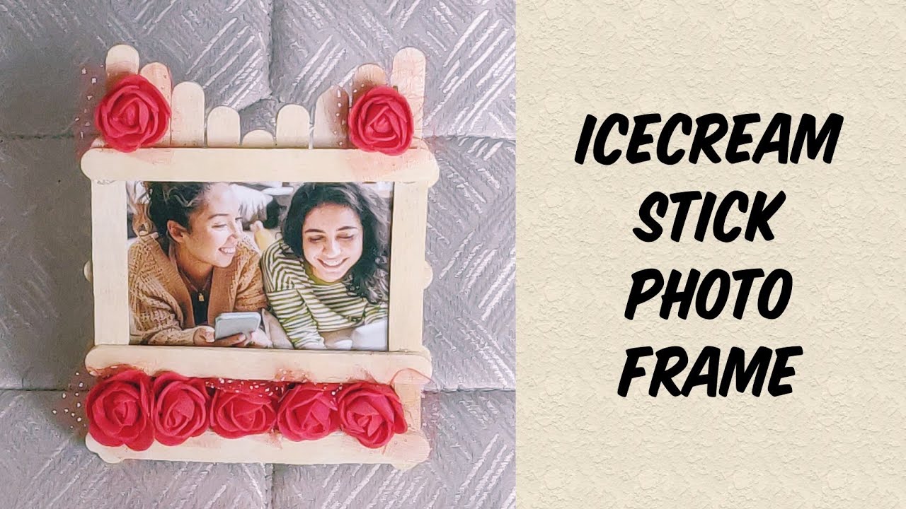 DIY Icecream Stick Photo Frame How to make Icecream Stick Photo Frame