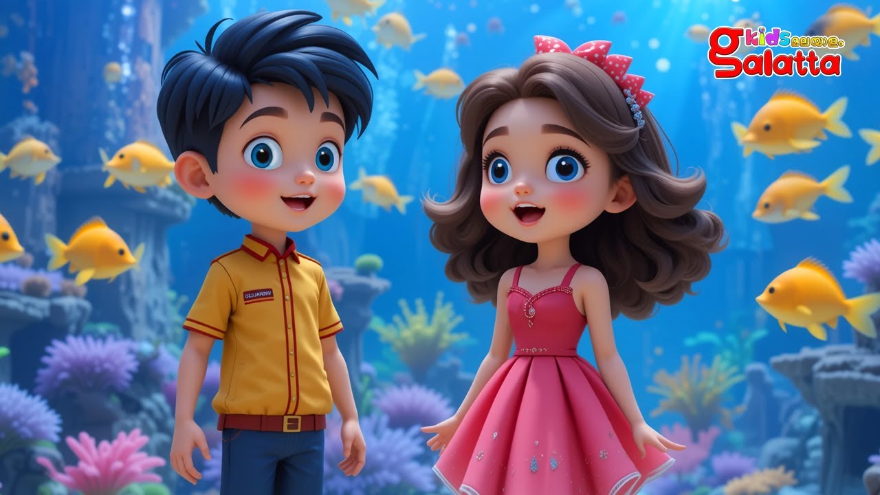 നിറമുള്ള മീൻ - Colorful Fish Song | Malayalam Rhymes for Kids | Galatta Kids