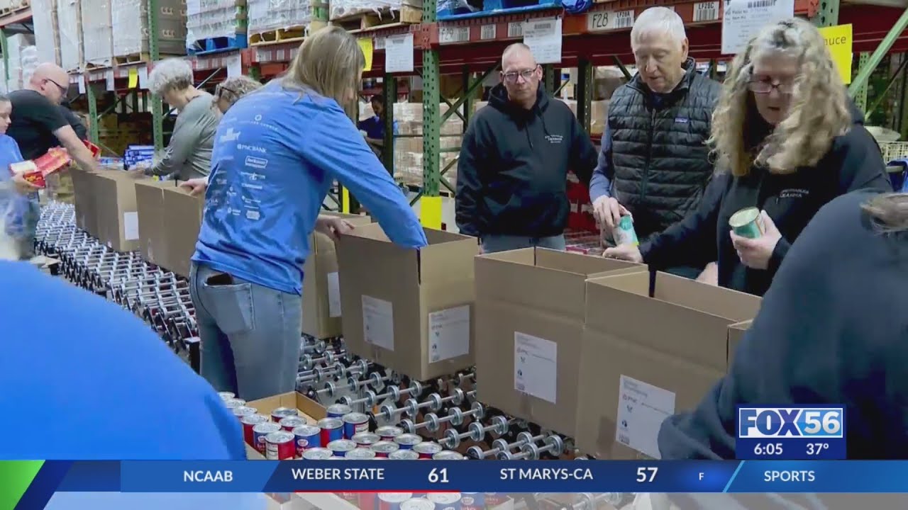 God's Pantry Food Bank assembled Thanksgiving boxes for families in