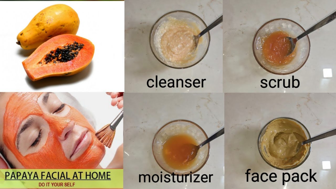 Papaya Fruit Facial In 4 Steps with 2 Ingredients ; diy facial