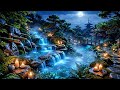 Fall Asleep in 10 Minutes 😴 Zen Garden Waterfall & Bamboo Night Ambience