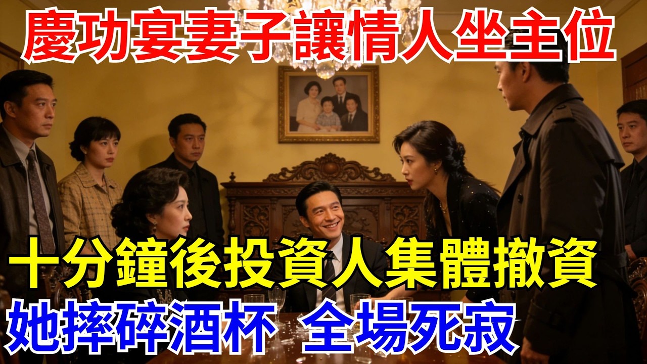 慶功宴上妻子讓情人坐主位，我淡然離席，十分鍾後投資人集體撤資，她慌亂中摔碎了酒杯，全場壹片死寂。【酒館情事會】#男頻小說#都市#故事#小說#爽文