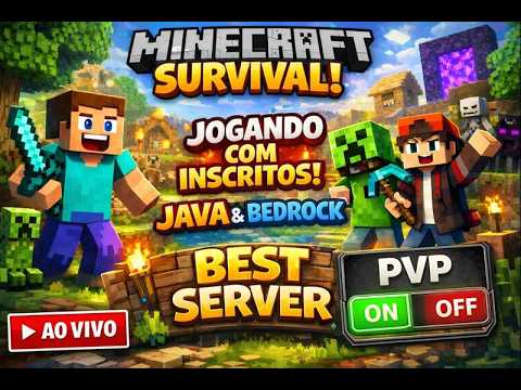 JAVA E BEDROCK JOGANDO COM INSCRITOS MINECRAFT #minecraft #aovivo - YouTube