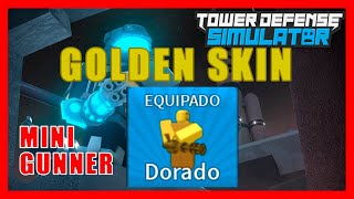 Roblox Tower Defense Simulator | GOLDEN SKIN Minigunner | Ametrallador DORADO