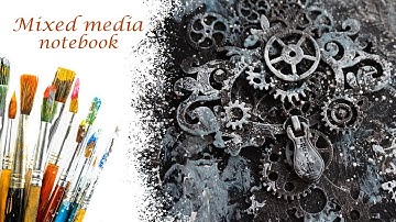Masculine mixed media notebook cover tutorial