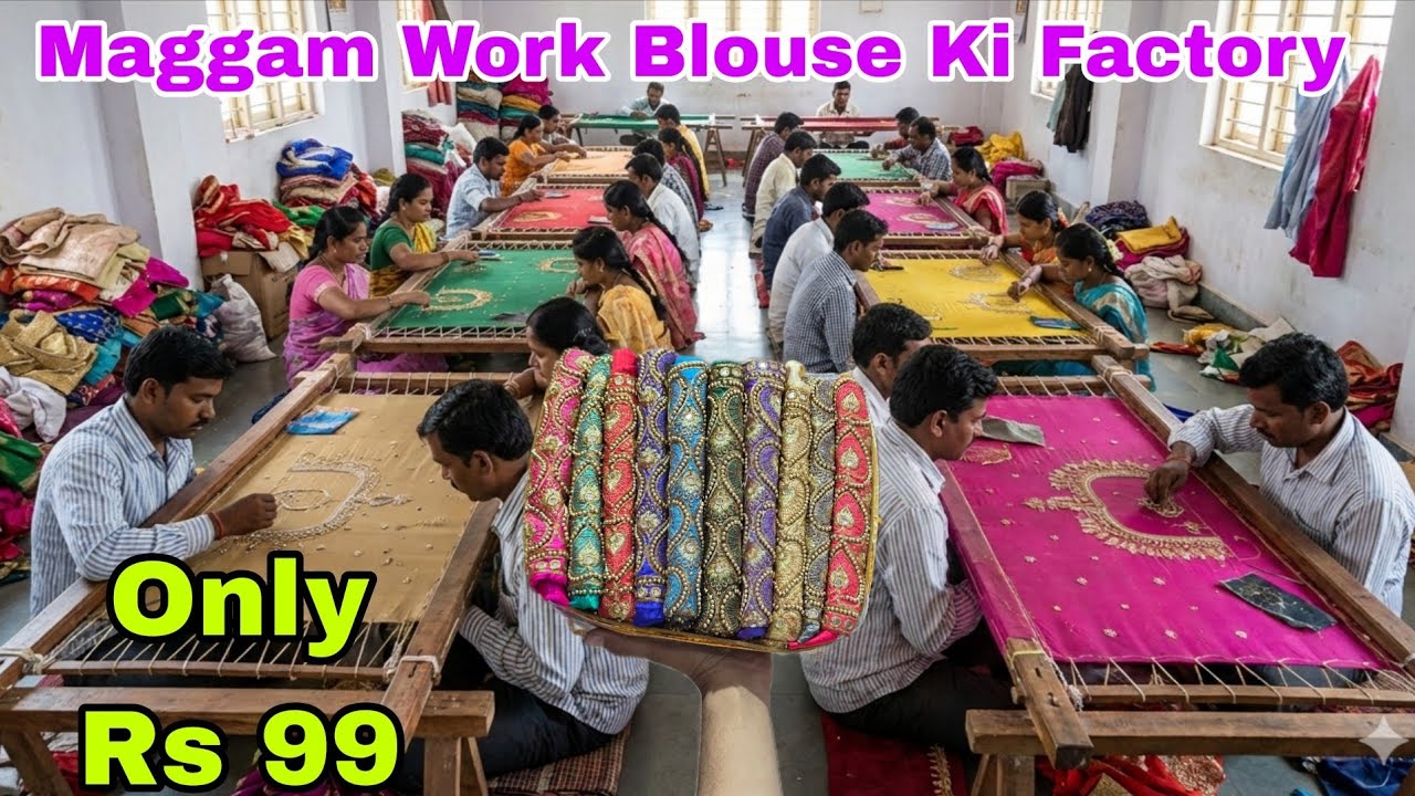 यह बनते हैं मैग्गम वर्क ब्लाउज मात्र Rs 99 रुपए 😱 से शुरू sidha factory se