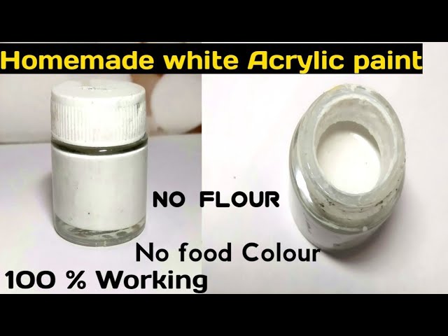 Homemade white acrylic paint /how to make white acrylic paint at