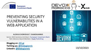Preventing Security Vulnerabilities in a Web Application- Alexius Diakogiannis - Devoxx Morocco 2023