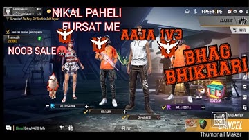 Random Heroic Players Call Me Noob🤬 And I Challenged Them In 1V3 Custom Room||