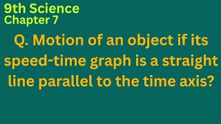 Motion of an object if its speed-time graph is a straight line parallel to the time axis?