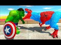 Spiderman trex vs hulk vs shazam death run  animal revolt battle simulator