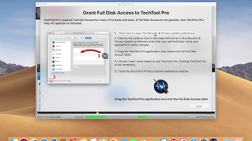 Add Full Disk Access to TechTool Pro 11 for macOS Mojave