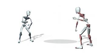 Motion capture biped character studio - Two fighter walking around.