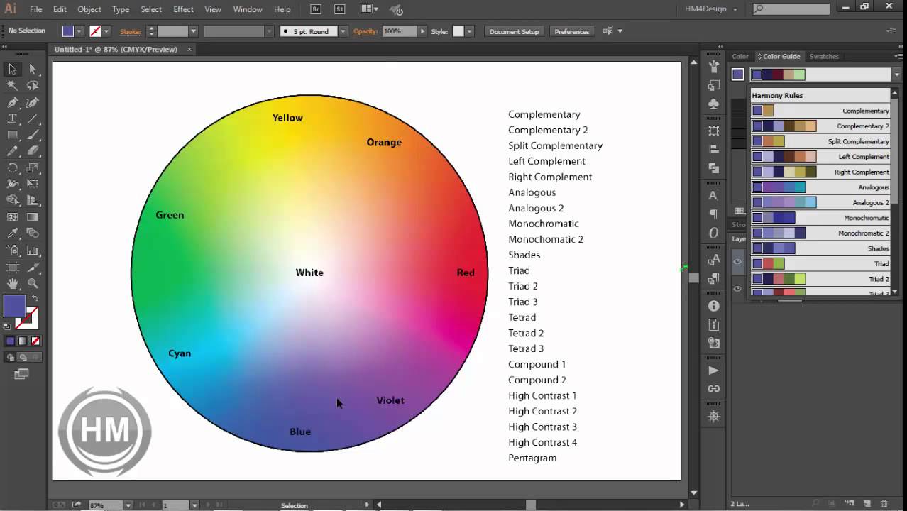 25 02 Color Harmony Rules Illustrator YouTube