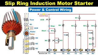Self Start Slip ring Induction Motor Starter Power & Control wiring  @ElectricalTechnician screenshot 5