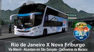 ETS 2 MOD BUS/✅️ Rio de Janeiro X Nova Friburgo Via Niterói -  em São Gonçalo - Cachoeiras de Macacu