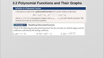 3.2 Polynomial Functions and Their Graphs