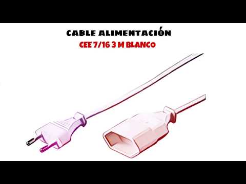 Video de Cable de extension alimentacion CEE 7/16 3 M Blanco