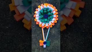 Republic dey Beautiful Easy Flower wall Hanging #diy Paper  Tricolor wall Hanging#craftideas #🇮🇳😗