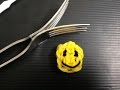 fun loom フォークとゴムでつくってみた。 ニコちゃん ファンルーム