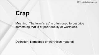 Crap Meaning