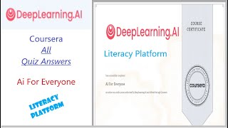 AI For Everyone Coursera All Quiz Answers #Coursera #artificialintelligence #deeplearning