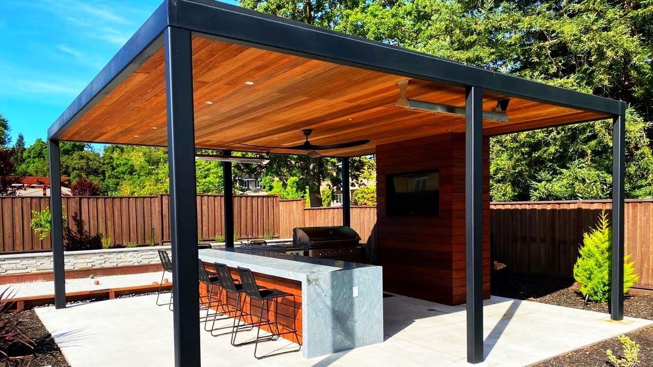 COVERED OUTDOOR KITCHEN BAR DESIGN IDEAS | BACKYARD KITCHEN WITH ...