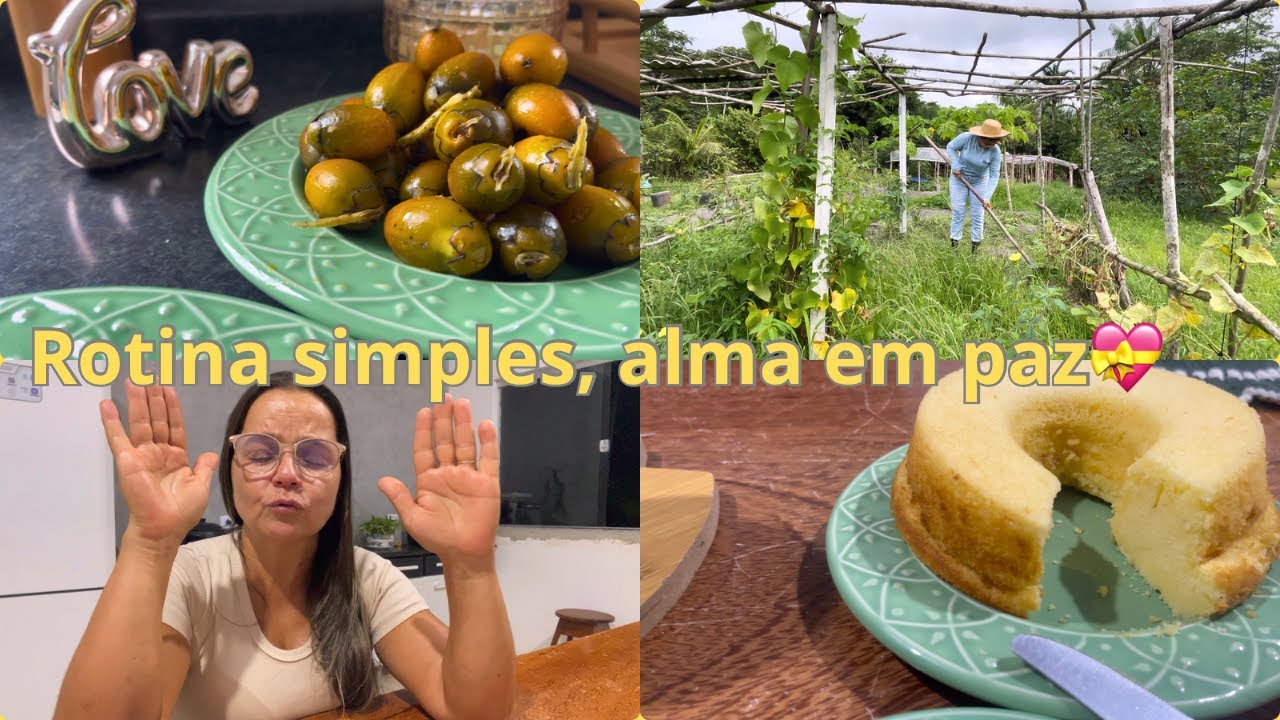Rotina Simples na Roca Comecei com um cafezinho ☕️+ Palavra🍃e Bolo de arroz e Queijo no Lanche ☕️✨