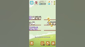 Cat Sort Puzzle - Gameplay - Cute Puzzle game with Cats! Level 4 #cat #cats #funnycats