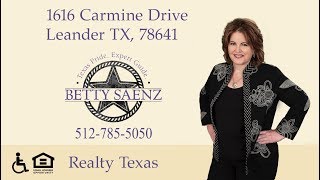 FOR SALE 1616 Carmine Drive Leander TX 78641 by Betty Saenz 75 views 4 years ago 3 minutes, 52 seconds