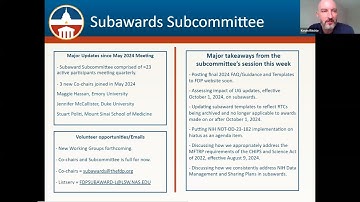 September 2024: Committee Report Outs