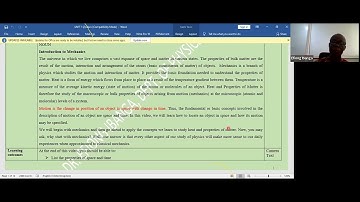 PHY 101 week 2  ELEMENTARY MECHANICS, HEAT AND PROPERTIESOF MATTER