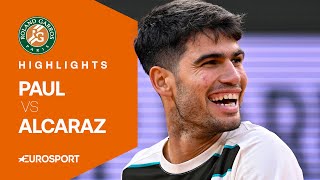Tommy Paul vs Carlos Alcaraz | Quarter-Final | French Open 2025 Extended Highlights 🇫🇷