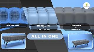 FULL MODELLING, TEXTURING AND LIGHTING OF SOFA IN 3DS MAX VRAY | FURNITURE MODELLING IN 3DS MAX |